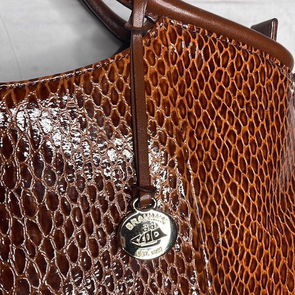NWT Brahmin Elaine Satchel Bag in Nutmeg Janeway! - Picture 5 of 12